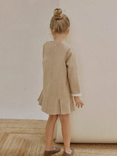 Girls Classic Houndstooth Pleated Dress, Retro French Style Party Princess Dress, Autumn/Winter